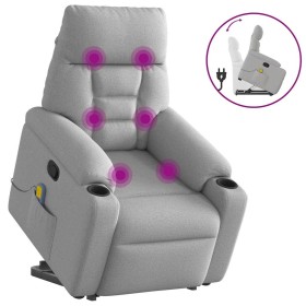 Sillón de masaje reclinable de pie de tela gris nube by , Armchairs - Ref: Foro24-3303051, Price: 276,06 €, Discount: %