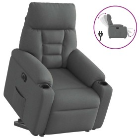 Sillón eléctrico reclinable elevable de tela gris