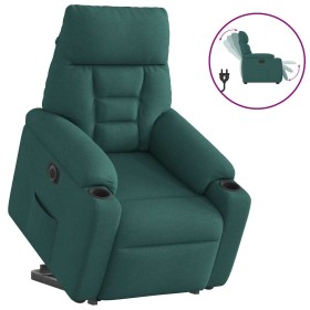 Sillón eléctrico reclinable elevable de tela verde oscuro de , Sillones - Ref: Foro24-3303058, Precio: 293,11 €