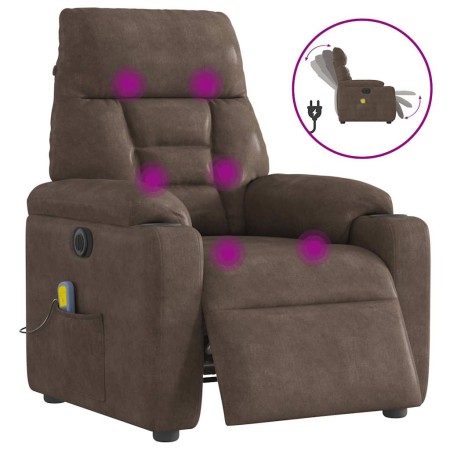Sillón reclinable de masaje eléctrico tela de microfibra marrón von , Sessel - Ref: Foro24-3303079, Preis: 256,14 €, Rabatt: %