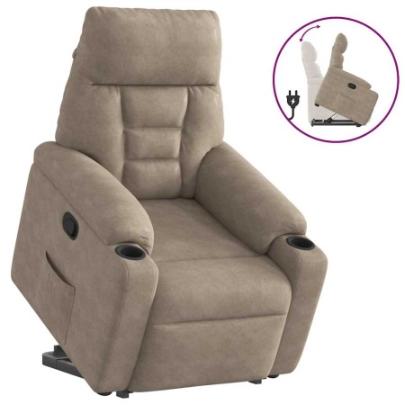 Sillón reclinable elevable tela de microfibra gris taupe | Foro24.es | Tu tienda online para hogar, jardín y más Foro24.es