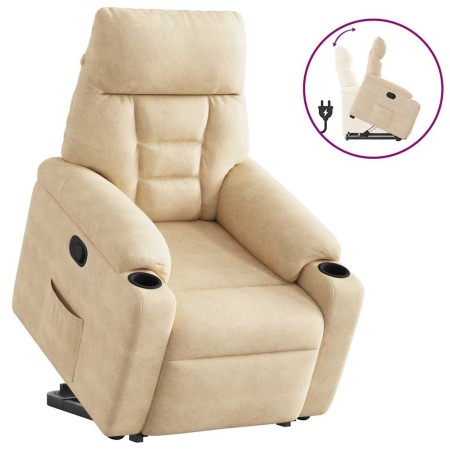 Sillón reclinable elevable tela de microfibra color crema | Foro24.es | Tu tienda online para hogar, jardín y más Foro24.es
