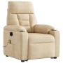 Sillón reclinable de masaje elevable tela de microfibra crema | Foro24.es | Tu tienda online para hogar, jardín y más Foro24.es