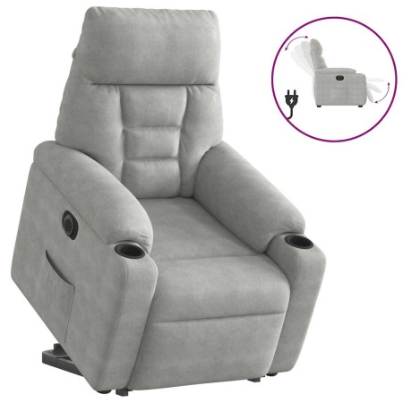 Sillón eléctrico reclinable elevable tela microfibra gris claro | Foro24.es | Tu tienda online para hogar, jardín y más Foro24.es