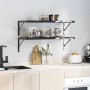 Soportes de estante 4 uds acero inoxidable negro 40x2,5x25 cm by , Shelves and shelves - Ref: Foro24-30305, Price: 28,28 €, D...