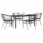 Juego de comedor jardín 5 piezas ratán sintético vidrio negro von , Gartensets - Ref: Foro24-3334586, Preis: 297,42 €, Rabatt: %