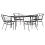 Juego de comedor jardín 5 piezas ratán sintético vidrio negro de , Conjuntos de jardín - Ref: Foro24-3334488, Precio: 303,98 ...