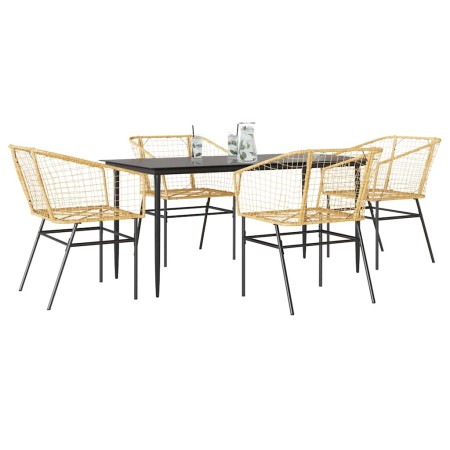 Juego de comedor jardín 5 piezas ratán sintético marrón | Foro24.es | Tu tienda online para hogar, jardín y más Foro24.es