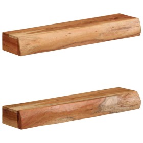 Estantes de pared 2 unidades 60x17x8 cm madera