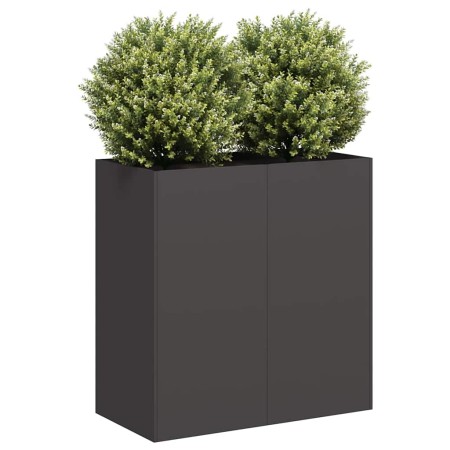 Jardinera de acero laminado en frío negro 80x40x80 cm von , Töpfe und Pflanzgefäße - Ref: Foro24-860710, Preis: 128,42 €, Rab...