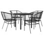 Juego de comedor jardín 5 piezas ratán sintético vidrio negro by , Garden sets - Ref: Foro24-3334584, Price: 262,09 €, Discou...
