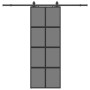 Puerta corredera con herrajes negro 76x205 cm vidrio templado by , Doors - Ref: Foro24-3375975, Price: 267,33 €, Discount: %