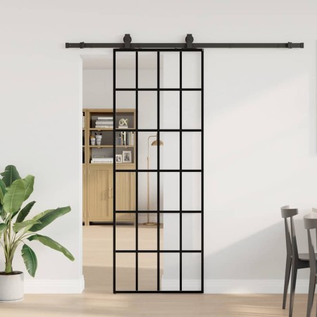 Puerta corredera con juego herrajes negro 76x205 cm ESG vidrio | Foro24.es | Tu tienda online para hogar, jardín y más Foro24.es