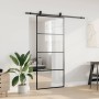 Puerta corredera con set herrajes negro 90x205 cm vidrio ESG | Foro24.es | Tu tienda online para hogar, jardín y más Foro24.es