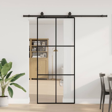 Puerta corredera con set herrajes negro 90x205 cm vidrio ESG by , Doors - Ref: Foro24-3375845, Price: 213,50 €, Discount: %
