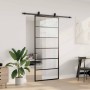 Puerta corredera con set herrajes negro 90x205 cm vidrio ESG by , Doors - Ref: Foro24-3375788, Price: 211,28 €, Discount: %
