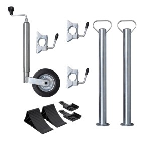 Rueda de remolque 48 mm con 2 tubos de soporte y 3 abrazaderas de , Tráilers para mercancías y transporte - Ref: Foro24-32144...