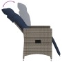 Sillas de jardín reclinables (2 unidades, con cojines), ratán sintético gris by , Garden chairs - Ref: Foro24-365670, Price: ...