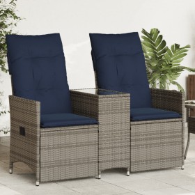 Sofá de jardín reclinable de 2 plazas con Mesa de