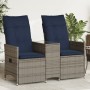 Sofá de jardín reclinable de 2 plazas con Mesa de ratán sintético gris | Foro24.es | Tu tienda online para hogar, jardín y más Foro24.es