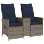 Sofá de jardín reclinable de 2 plazas con Mesa de ratán sintético gris | Foro24.es | Tu tienda online para hogar, jardín y más Foro24.es