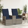 Sofá de jardín reclinable de 2 plazas con Mesa de ratán sintético gris | Foro24.es | Tu tienda online para hogar, jardín y más Foro24.es
