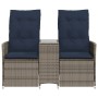 Sofá de jardín reclinable de 2 plazas con Mesa de ratán sintético gris | Foro24.es | Tu tienda online para hogar, jardín y más Foro24.es