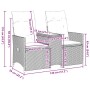 Sofá de jardín reclinable de 2 plazas con Mesa de ratán sintético gris | Foro24.es | Tu tienda online para hogar, jardín y más Foro24.es