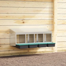 Nido para gallinas con 4 compartimentos de acero galvanizado para montar en la pared von , Käfige und Lebensräume für Kleinti...