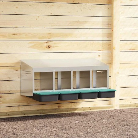 Nido para gallinas con 4 compartimentos de acero galvanizado para montar en la pared von , Käfige und Lebensräume für Kleinti...