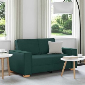 Sofá de 2 plazas de tela verde oscuro, 120 cm de , Sofás - Ref: Foro24-4104975, Precio: 210,60 €