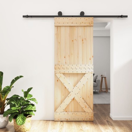 Puerta corredera con herrajes madera maciza de pino 80x210 cm von , Türen - Ref: Foro24-3203077, Preis: 179,01 €, Rabatt: %