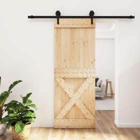 Puerta corredera con herrajes madera maciza de pino 80x210 cm von , Türen - Ref: Foro24-3203243, Preis: 167,14 €, Rabatt: %