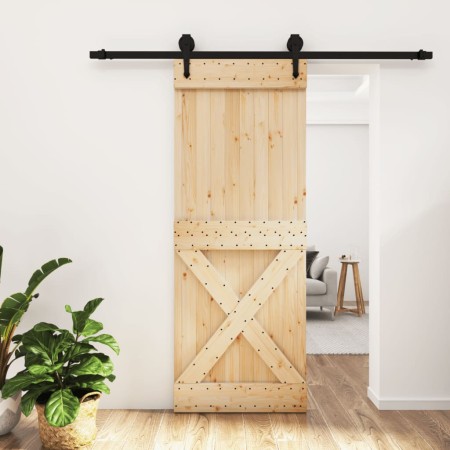 Puerta corredera con herrajes madera maciza de pino 80x210 cm von , Türen - Ref: Foro24-3203243, Preis: 167,14 €, Rabatt: %