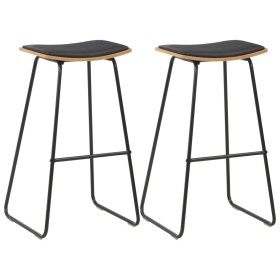 Taburetes de cocina 2 unidades cuero sintético negro by , Kitchen stools - Ref: Foro24-280078, Price: 156,07 €, Discount: %