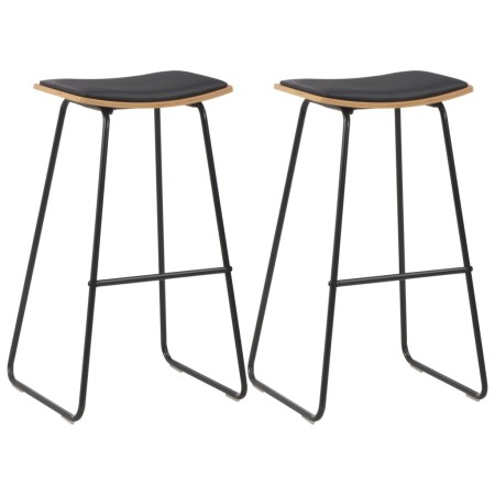 Taburetes de cocina 2 unidades cuero sintético negro by , Kitchen stools - Ref: Foro24-280078, Price: 156,07 €, Discount: %