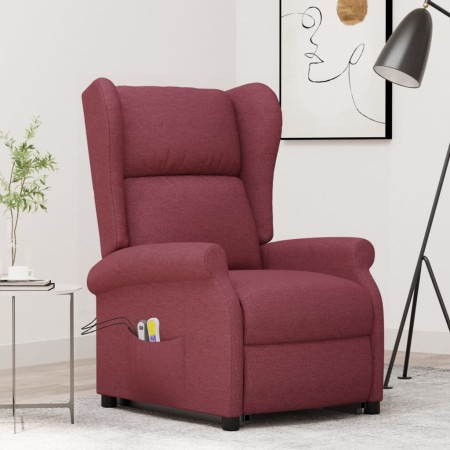 Sillón de masaje elevable tela rojo tinto de , Sillones de masaje eléctricos - Ref: Foro24-289743, Precio: 382,24 €