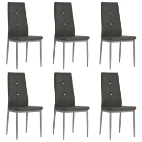 Sillas de comedor 6 unidades cuero sintético gris de , Sillas de comedor - Ref: Foro24-275434, Precio: 224,24 €