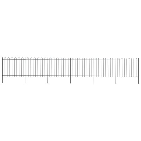 Valla de jardín con puntas de aro acero negro 10,2x1,5 m by , fence panels - Ref: Foro24-277679, Price: 376,85 €, Discount: %