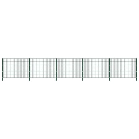 Panel de valla con postes de hierro verde 8,5x1,2 m | Foro24.es | Tu tienda online para hogar, jardín y más Foro24.es