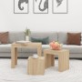Mesas de centro apilables 3 piezas contrachapada roble Sonoma von , Couchtisch - Ref: Foro24-808543, Preis: 55,43 €, Rabatt: %