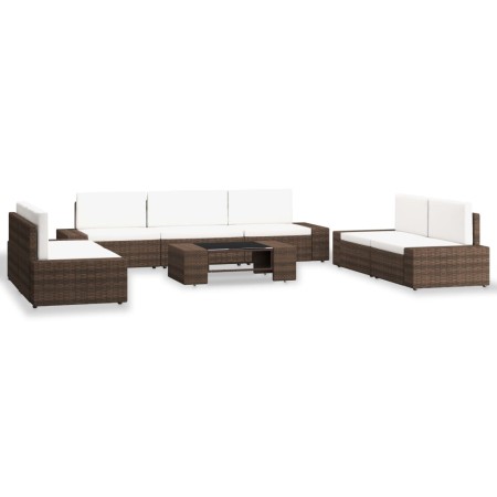 Juego de muebles de jardín 8 piezas ratán sintético marrón de , Conjuntos de jardín - Ref: Foro24-3054592, Precio: 911,74 €