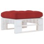 Otomana de jardín de palets madera de pino impregnada blanca de , Sofás modulares de exterior - Ref: Foro24-3066427, Precio: ...