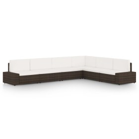 Juego de muebles de jardín 6 piezas ratán