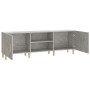 Mueble de TV madera contrachapada gris hormigón 150x30x50 cm