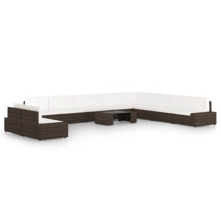 Set muebles de jardín 11 pzas y cojines ratán sintético marrón | Foro24.es | Tu tienda online para hogar, jardín y más Foro24.es