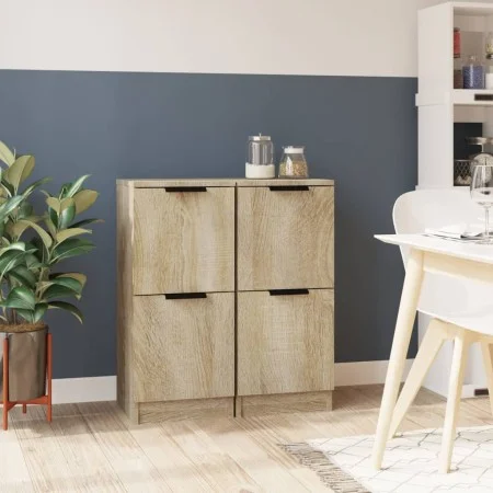 Aparadores 2 uds madera contrachapada roble Sonoma 30x30x70 cm de vidaXL, Aparadores - Ref: Foro24-811176, Precio: 70,08 €, D...