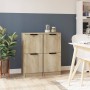 Aparadores 2 uds madera contrachapada roble Sonoma 30x30x70 cm de vidaXL, Aparadores - Ref: Foro24-811176, Precio: 70,95 €, D...