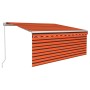 Toldo retráctil manual con persiana y LED naranja/marrón 3x2,5m by , Awnings - Ref: Foro24-3069265, Price: 294,62 €, Discount: %