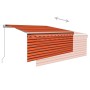 Toldo retráctil manual con persiana y LED naranja/marrón 3x2,5m by , Awnings - Ref: Foro24-3069265, Price: 294,62 €, Discount: %